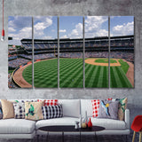 Athlete Ballpark Baseball Stadium Game 5 Pieces Canvas Prints Wall Art Decor - Painting Canvas,Multi Panel,Painting Prints,For Sale