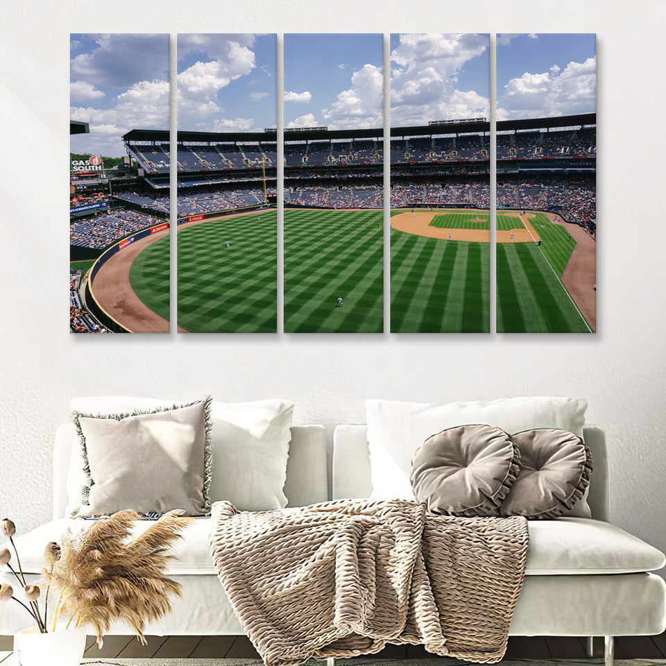 Athlete Ballpark Baseball Stadium Game 5 Pieces Canvas Prints Wall Art Decor - Painting Canvas,Multi Panel,Painting Prints,For Sale