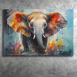 Baby Elephant Colorful Art For Kids Canvas Prints Wall Art Home Decor, Painting Canvas, Living Room Wall Decor