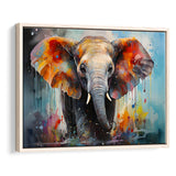 Baby Elephant Colorful Art For Kids Framed Canvas Prints Wall Art Home Decor, Painting Canvas, Floating Frame