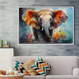 Baby Elephant Colorful Art For Kids Framed Canvas Prints Wall Art Home Decor, Painting Canvas, Floating Frame