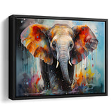 Baby Elephant Colorful Art For Kids Framed Canvas Prints Wall Art Home Decor, Painting Canvas, Floating Frame