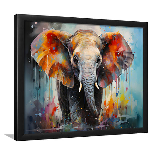 Baby Elephant Colorful Art For Kids Framed Art Prints Wall Decor, Painting Art, Framed Picture