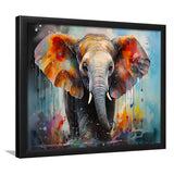 Baby Elephant Colorful Art For Kids Framed Art Prints Wall Decor, Painting Art, Framed Picture