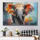 Baby Elephant Colorful Art For Kids Canvas Prints Wall Art Home Decor, Painting Canvas, Living Room Wall Decor