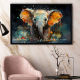 Baby Elephant Colorful Art Framed Canvas Prints Wall Art Home Decor, Painting Canvas, Floating Frame