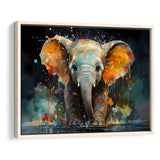 Baby Elephant Colorful Art Framed Canvas Prints Wall Art Home Decor, Painting Canvas, Floating Frame