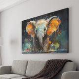 Baby Elephant Colorful Art Canvas Prints Wall Art Home Decor, Painting Canvas, Living Room Wall Decor