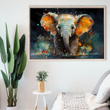 Baby Elephant Colorful Art Framed Canvas Prints Wall Art Home Decor, Painting Canvas, Floating Frame