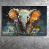 Baby Elephant Colorful Art Canvas Prints Wall Art Home Decor, Painting Canvas, Living Room Wall Decor