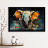Baby Elephant Colorful Art Framed Canvas Prints Wall Art Home Decor, Painting Canvas, Floating Frame