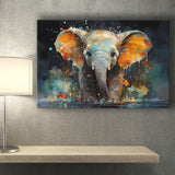 Baby Elephant Colorful Art Canvas Prints Wall Art Home Decor, Painting Canvas, Living Room Wall Decor