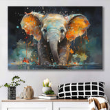 Baby Elephant Colorful Art Canvas Prints Wall Art Home Decor, Painting Canvas, Living Room Wall Decor