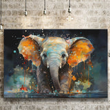 Baby Elephant Colorful Art Canvas Prints Wall Art Home Decor, Painting Canvas, Living Room Wall Decor