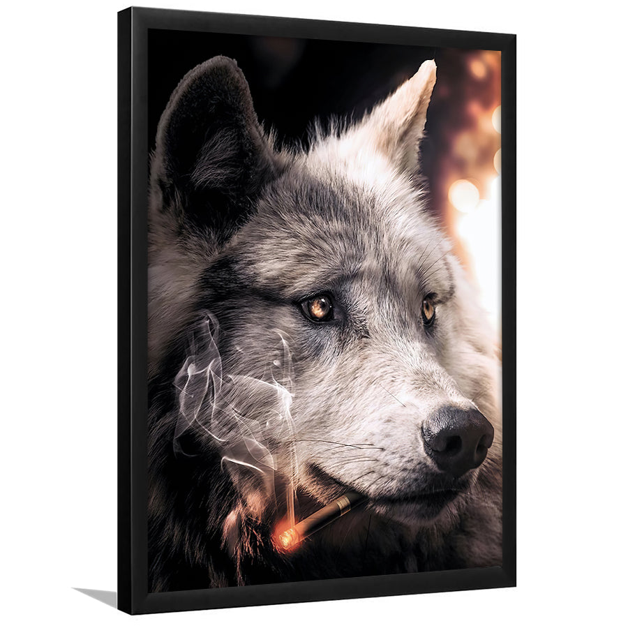 wolf smoking cigarette Posters and Prints on Canvas Funny Wild Animals Modern Wall Art Pictures for Room Home Decor 40x60cm Inner Frame Home & Kitchen 1,503 Wolf Smoke Royalty-Free Images,