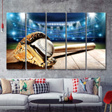 Baseball And Tools Player 5 Pieces Canvas Prints Wall Art Decor - Painting Canvas,Multi Panel,Painting Prints,For Sale