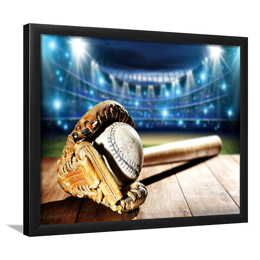 Baseball And Tools Player Wall Art Print - Framed Prints, Painting Prints, Prints for Sale, Framed Art