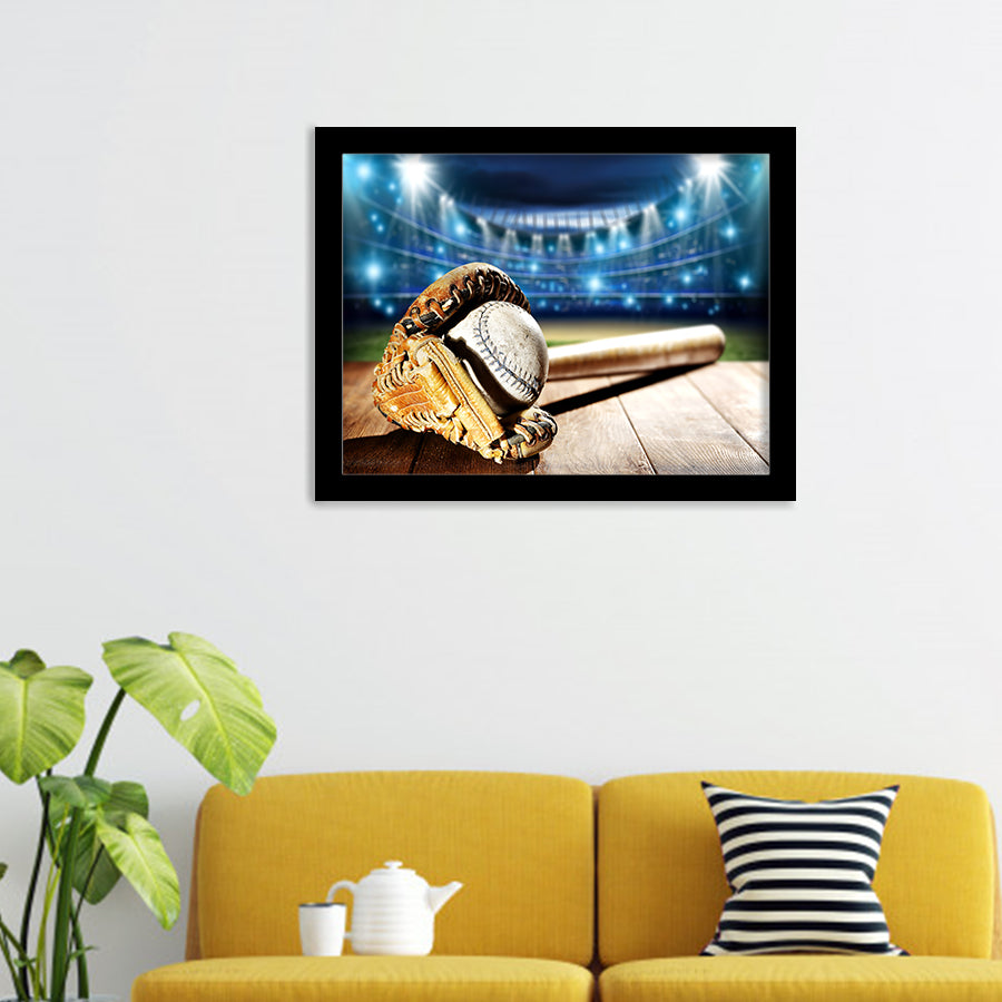 Baseball And Tools Player Wall Art Print - Framed Prints, Painting Prints, Prints for Sale, Framed Art