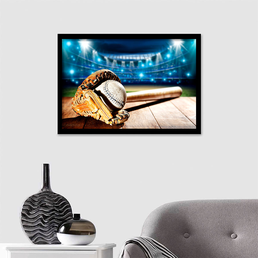 Baseball And Tools Player Wall Art Print - Framed Prints, Painting Prints, Prints for Sale, Framed Art
