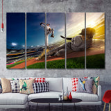 Baseball Players On The Grand Arena 5 Pieces Canvas Prints Wall Art Decor - Painting Canvas,Multi Panel,Painting Prints,For Sale