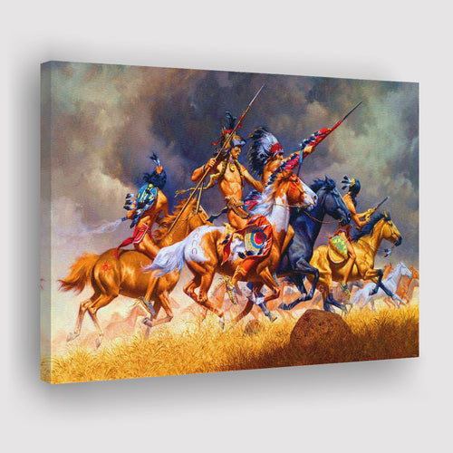 Battle Of Little Big Horn Native Americans Canvas Prints Wall Art - Painting Canvas, Painting Prints, Home Wall Decor, For Sale