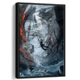 Battle Beautiful Pirate Ship Art Canvas Prints Wall Art - Painting Canvas,Home Wall Decor, Prints for Sale, Canvas Art