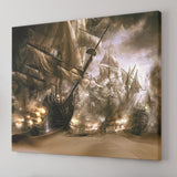 Battle Pirate Ship Canvas Wall Art - Canvas Prints, Prints For Sale, Painting Canvas,Canvas On Sale