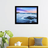 Beach Stones Sea Waves Dawn Framed Art Prints - Framed Prints, Prints For Sale, Painting Prints,Wall Art Decor