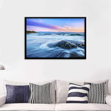 Beach Stones Sea Waves Dawn Framed Art Prints - Framed Prints, Prints For Sale, Painting Prints,Wall Art Decor