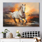 Beautiful Horse Running In The Sunrise Canvas Prints Wall Art Home Decor, Painting Canvas, Living Room Wall Decor