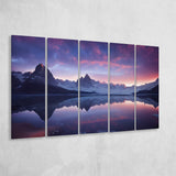 Becautiful Lake And Moutain, 5 Piece Canvas Prints Wall Art Decor, Multi Panels
