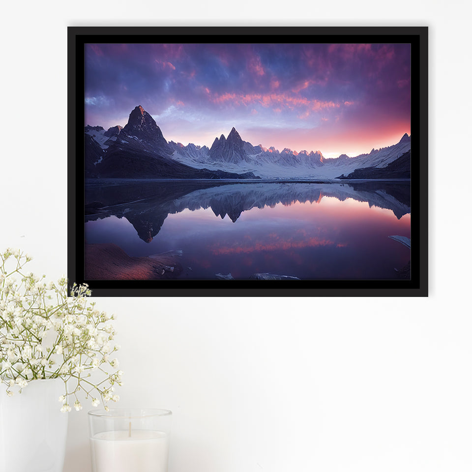 Becautiful Lake And Moutain, Framed Canvas Prints Wall Art Decor, Framed Picture