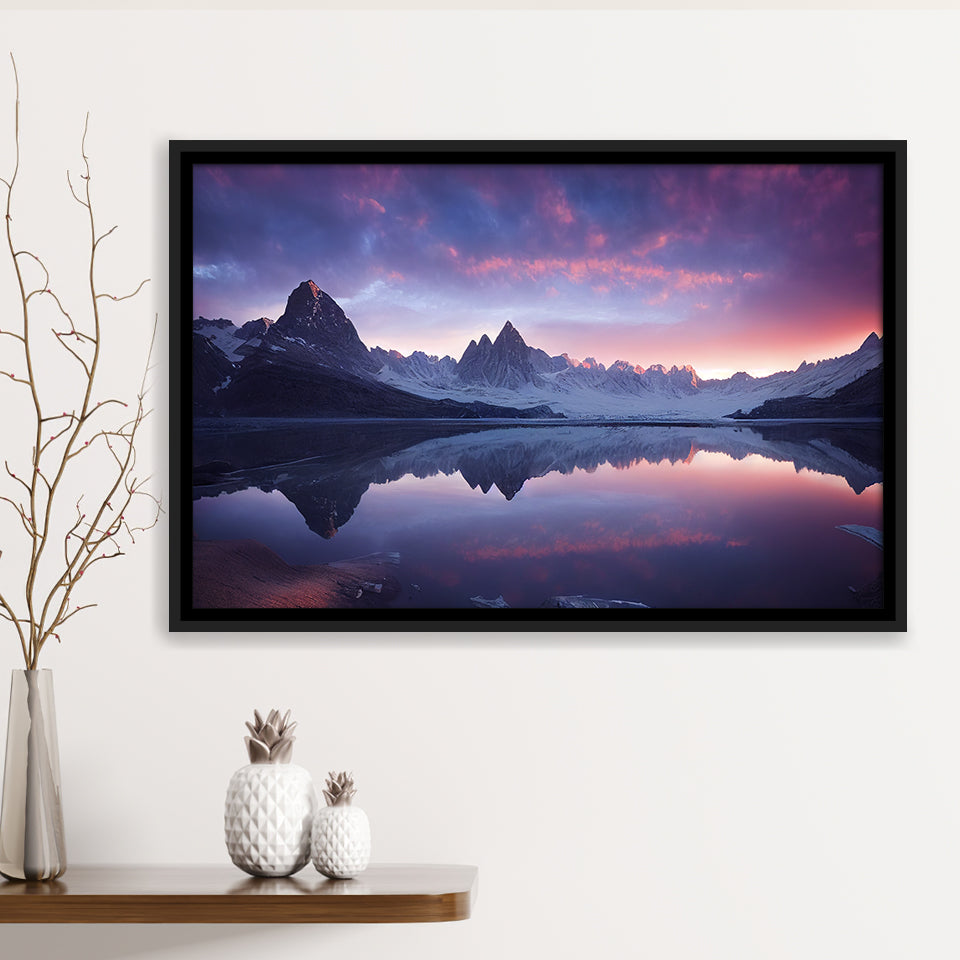 Becautiful Lake And Moutain, Framed Canvas Prints Wall Art Decor, Framed Picture