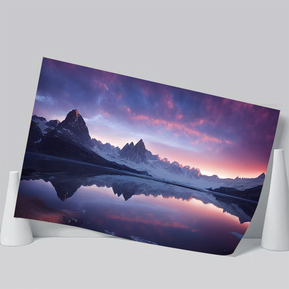 Becautiful Lake And Moutain, Poster Art, Poster Print Wall Art Decor