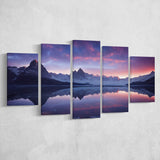 Becautiful Lake And Moutain, 5 Piece Canvas Prints Wall Art Decor, Multi Panels,Mixed Canvas
