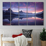 Becautiful Lake And Moutain, 5 Piece Canvas Prints Wall Art Decor, Multi Panels
