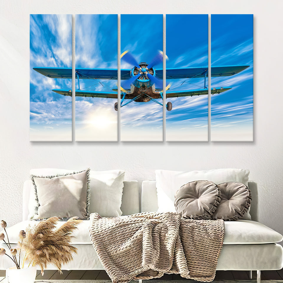 Bigstock Airplane Sport Fly 5 Piece B Canvas Prints Wall Art Decor - Painting Canvas, Multi Panels