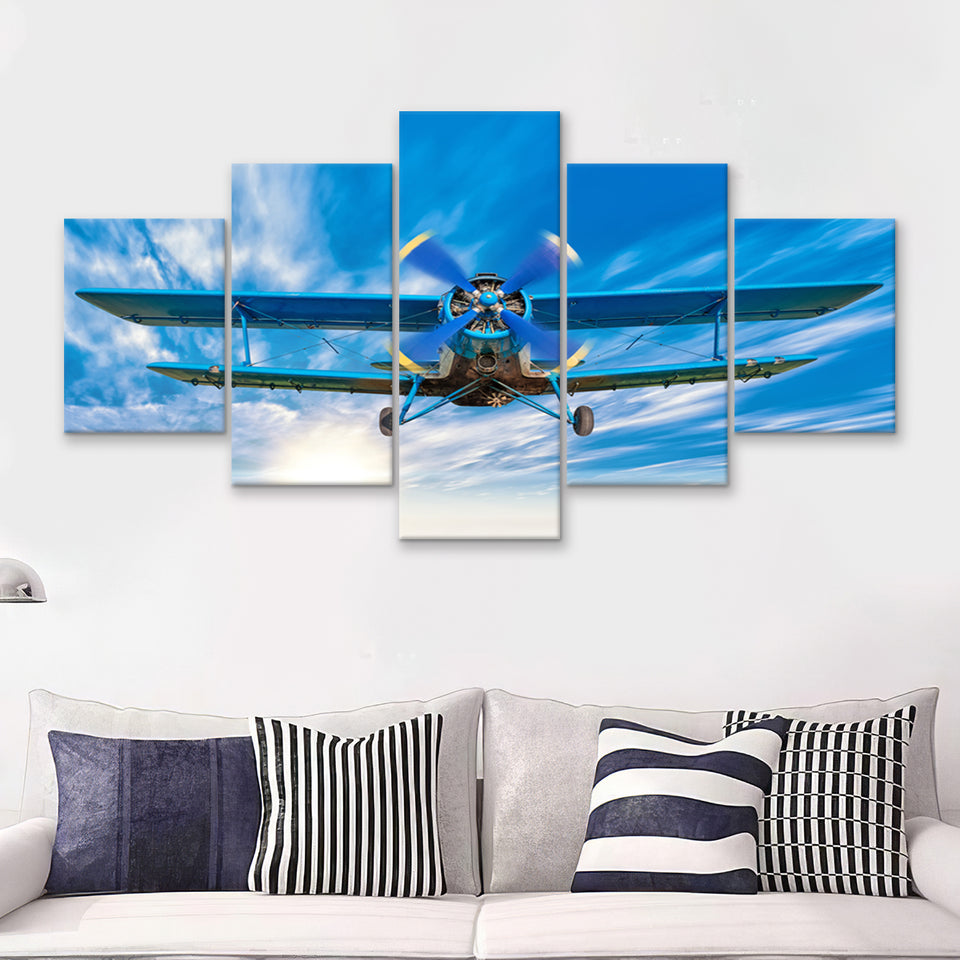 Bigstock Airplane Sport Fly 5 Piece Canvas Prints Wall Art Decor - Painting Canvas, Multi Panels