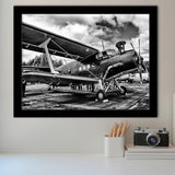 Black And White Airplane Aircraft Vehicle Aviation Flight Framed Art Prints Wall Decor - Painting Art, Framed Picture, Ready to Hang