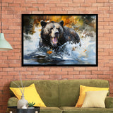 Black Bear Painting Framed Art Prints Wall Decor, Painting Art, Framed Picture