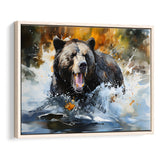 Black Bear Painting Framed Canvas Prints Wall Art Home Decor, Painting Canvas, Floating Frame