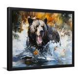 Black Bear Painting Framed Art Prints Wall Decor, Painting Art, Framed Picture