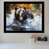 Black Bear Painting Framed Art Prints Wall Decor, Painting Art, Framed Picture