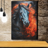 Black Horse Strong Oil Painting Canvas Prints Wall Art Home Decor, Painting Canvas, Living Room Wall Decor