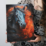 Black Horse Strong Oil Painting Canvas Prints Wall Art Home Decor, Painting Canvas, Living Room Wall Decor