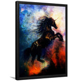 Black Unicorn Dancing In Space Framed Art Print Wall Art Decor,Framed Picture