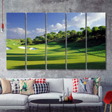 Breath Taking Golf Course 5 Pieces B Canvas Prints Wall Art - Painting Canvas, Multi Panel