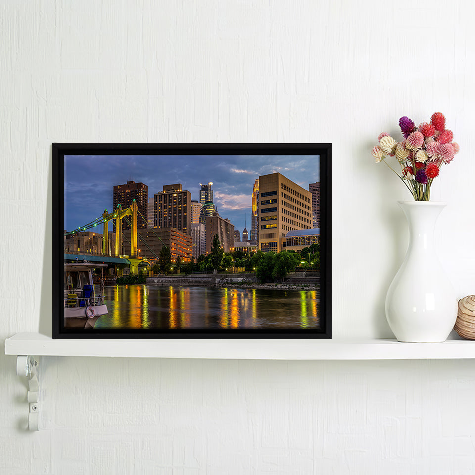 Bridge Rivers Nature New York Framed Canvas Wall Art - Framed Prints, Prints for Sale, Canvas Painting