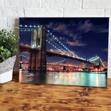 Brooklyn Bridge Night Lights Canvas Wall Art - Canvas Prints, Prints for Sale, Canvas Painting, Canvas On Sale