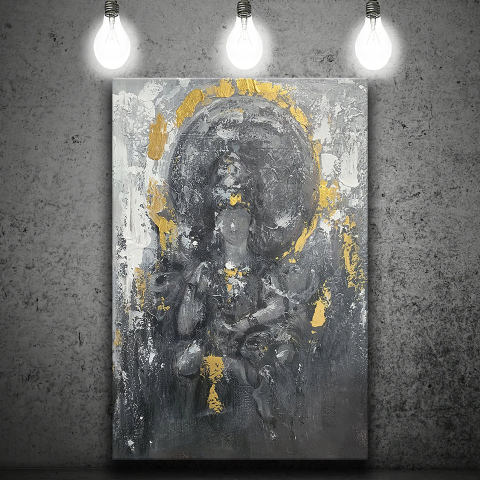 Buddha Oil Painting Abstract Modern Buddha Painting Canvas Prints Wall Art - Painting Canvas, Art Prints, Wall Decor